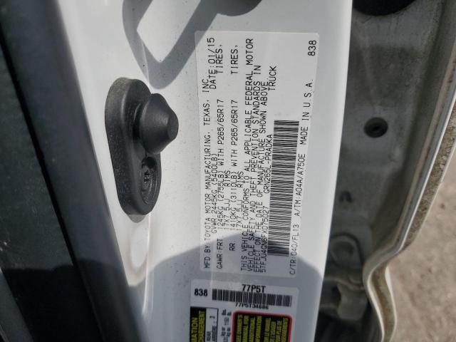 5TFJU4GN6FX075027 - 2015 TOYOTA TACOMA DOUBLE CAB PRERUNNER WHITE photo 12