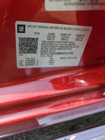 3GCUYEED8MG212794 - 2021 CHEVROLET SILVERADO K1500 RST RED photo 13