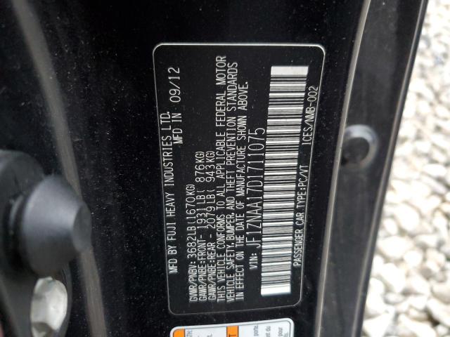 JF1ZNAA17D1711075 - 2013 TOYOTA SCION FR-S 黑色 照片 12