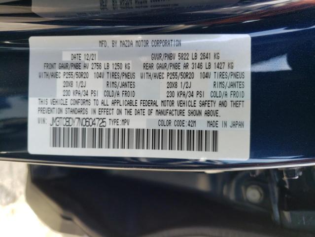 JM3TCBDY7N0604725 - 2022 MAZDA CX-9 GRAND TOURING BLUE photo 13