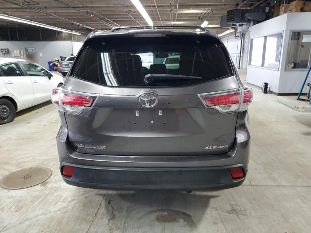 5TDJKRFH0GS500635 - 2016 TOYOTA HIGHLANDER XLE GRAY photo 6