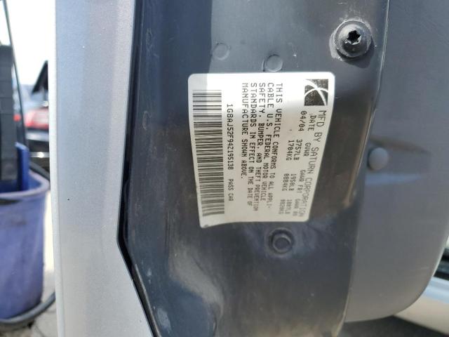 1G8AJ52F94Z195138 - 2004 SATURN ION LEVEL 2 SILVER photo 12