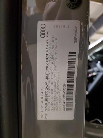 WAUC4CF5XMA043554 - 2021 AUDI S5 PREMIUM PLUS GRAY photo 13