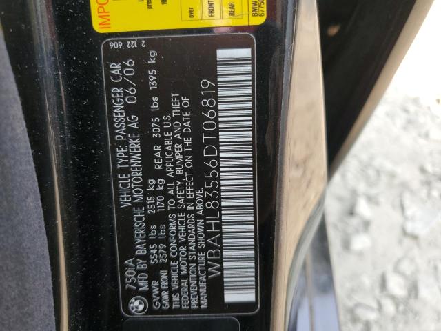 WBAHL83556DT06819 - 2006 BMW 750 I BLACK photo 12