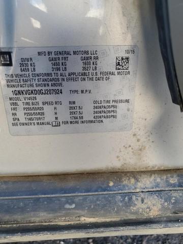 1GNKVGKD0GJ207924 - 2016 CHEVROLET TRAVERSE LT 银色 照片 14