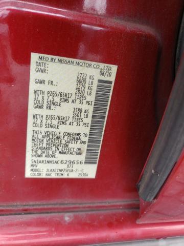 5N1AR1NN5AC629656 - 2010 NISSAN PATHFINDER S RED photo 13