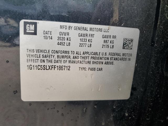 1G11C5SLXFF186712 - 2015 CHEVROLET MALIBU 1LT 黑色 照片 12