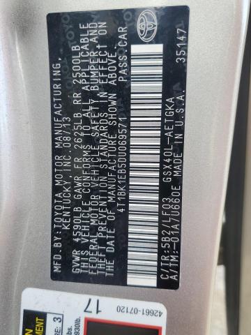 4T1BK1EB5DU069571 - 2013 TOYOTA AVALON BASE GOLD photo 12