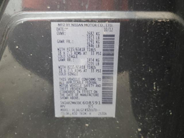 5N1AR2MN3DC608591 - 2013 NISSAN PATHFINDER S BLUE photo 12