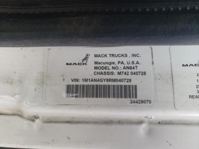 1M1AN4GY8RM040728 - 2024 MACK ANTHEM WHITE photo 10