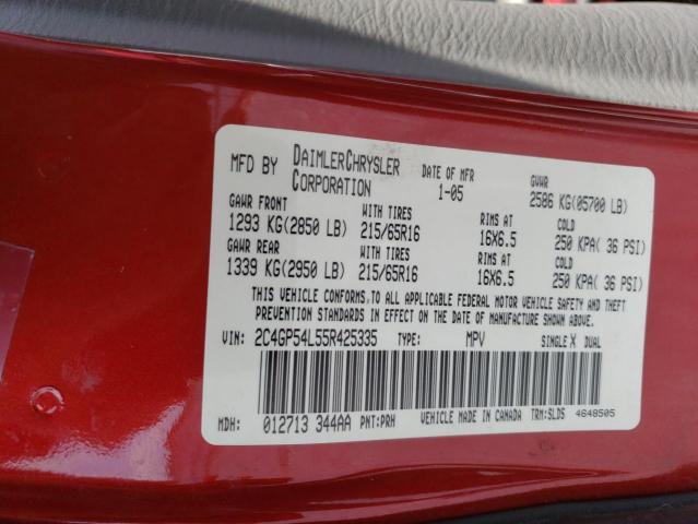 2C4GP54L55R425335 - 2005 CHRYSLER TOWN & COU TOURING 红色 照片 13