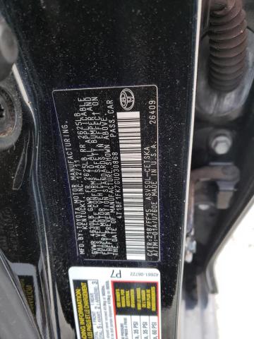 4T1BF1FK7CU030868 - 2012 TOYOTA CAMRY BASE BLACK photo 12