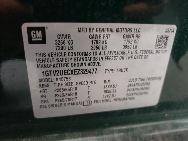 1GTV2UECXEZ329477 - 2014 GMC SIERRA K1500 SLE GREEN photo 12