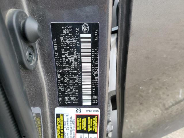 4T1G11AK1PU778100 - 2023 TOYOTA CAMRY SE NIGHT SHADE GRAY photo 12