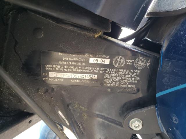 1HD1FCW105Y607432 - 2005 HARLEY-DAVIDSON FLHTCUI 蓝色 照片 9