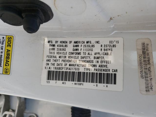 19UUB2F73FA017505 - 2015 ACURA TLX ADVANCE 白色 照片 10