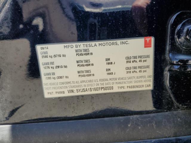 5YJSA1S16EFP50559 - 2014 TESLA MODEL S Կապույտ լուսանկար 12