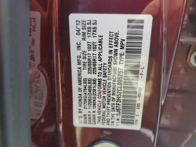 5J6TF3H52CL005257 - 2012 HONDA CROSSTOUR EXL BURGUNDY photo 13