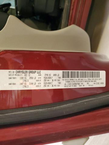 2C4RC1CGXDR647580 - 2013 CHRYSLER TOWN & COU TOURING L RED photo 13