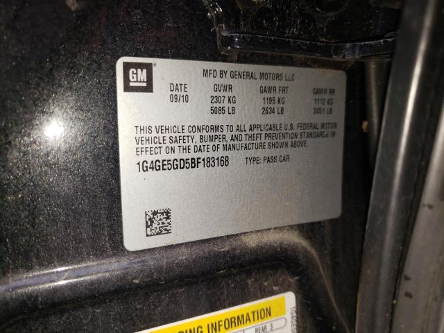 1G4GE5GD5BF183168 - 2011 BUICK LACROSSE CXS BLACK photo 13