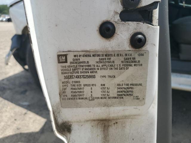 3GCEC14X87G256693 - 2007 CHEVROLET SILVERADO C1500 CLASSIC WHITE photo 12