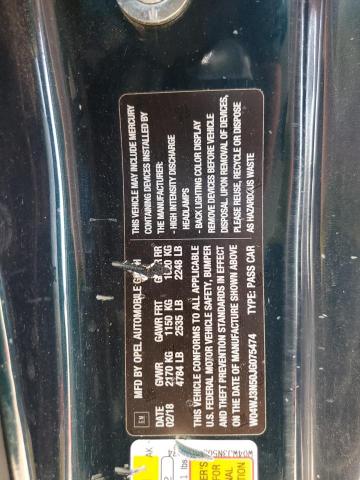 W04WJ3N50JG075474 - 2018 BUICK CASCADA SPORT TOURING GREEN photo 12