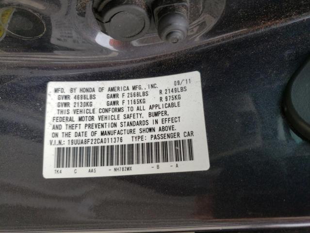 19UUA8F22CA011376 - 2012 ACURA TL GRAY photo 13