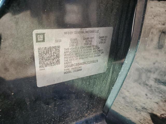 1G1BC5SM2K7125923 - 2019 CHEVROLET CRUZE LS BLACK photo 12