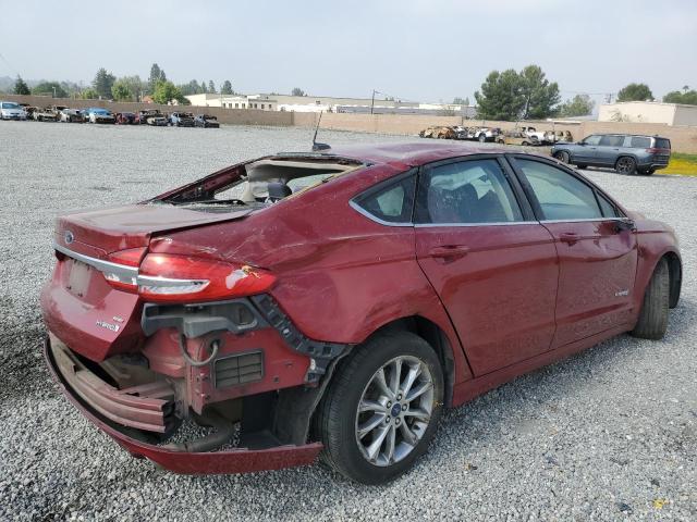 3FA6P0LU6HR287687 - 2017 FORD FUSION SE HYBRID RED photo 3