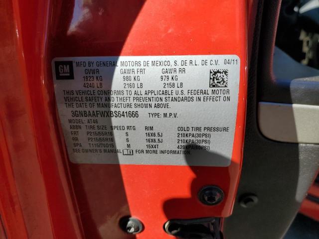 3GNBAAFWXBS641666 - 2011 CHEVROLET HHR LS 红色 照片 10