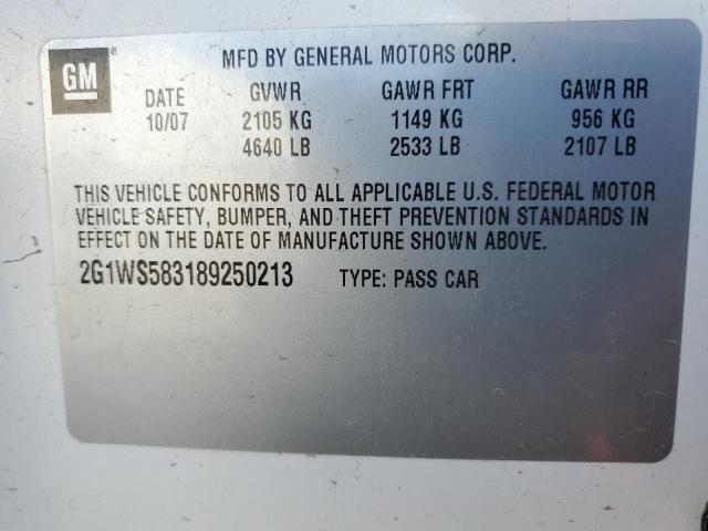 2G1WS583189250213 - 2008 CHEVROLET IMPALA POLICE WHITE photo 12