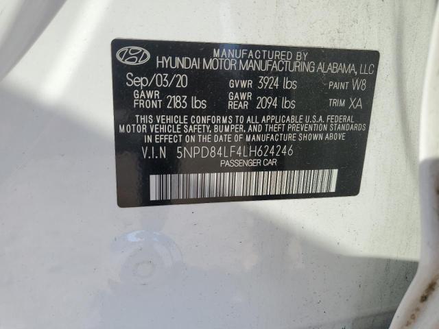 5NPD84LF4LH624246 - 2020 HYUNDAI ELANTRA SEL WHITE photo 12