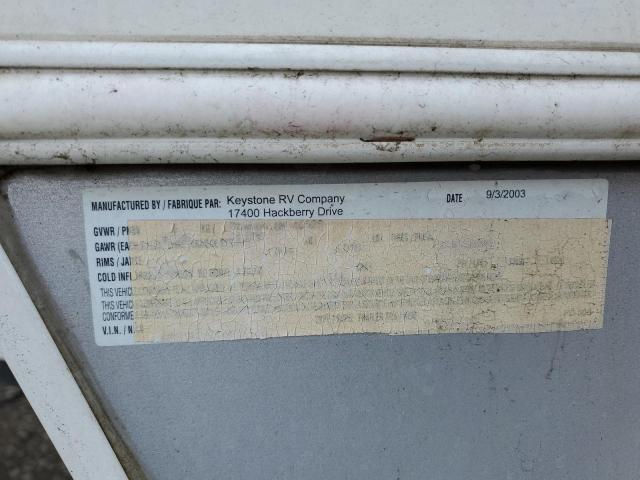 4YDE320214A213232 - 2004 KEYSTONE SPRINTER TWO TONE photo 10