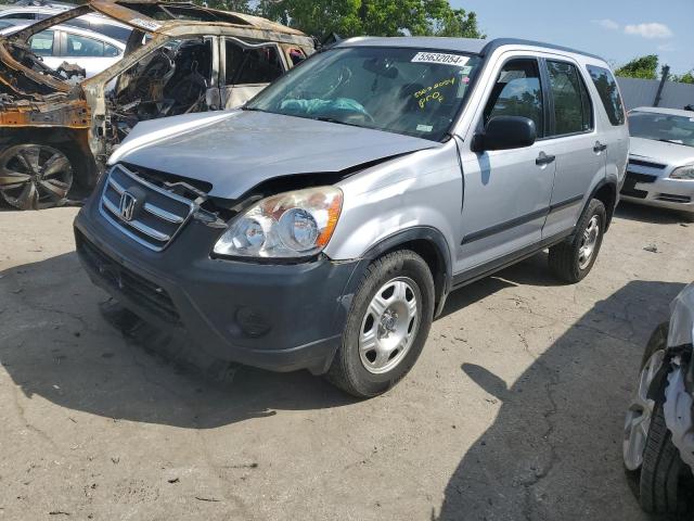 JHLRD68525C016109 - 2005 HONDA CR-V LX SILVER photo 1