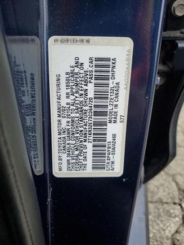 2T1KR32E73C064720 - 2003 TOYOTA COROLLA MA XR BLUE photo 13