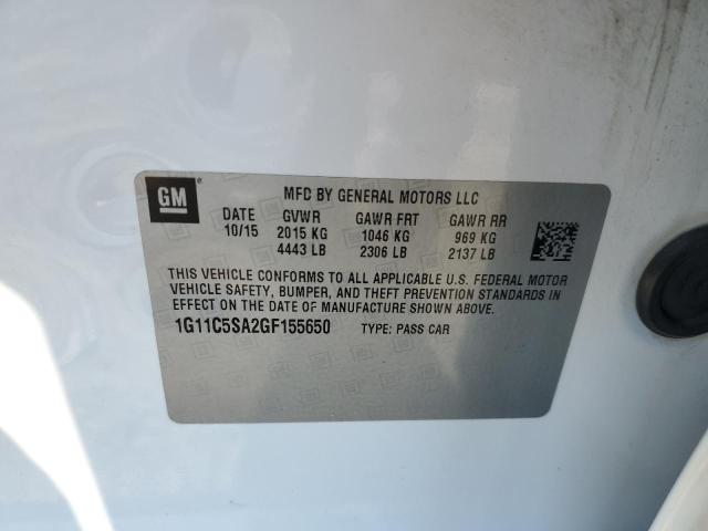 1G11C5SA2GF155650 - 2016 CHEVROLET MALIBU LIM LT Ақ фото 12