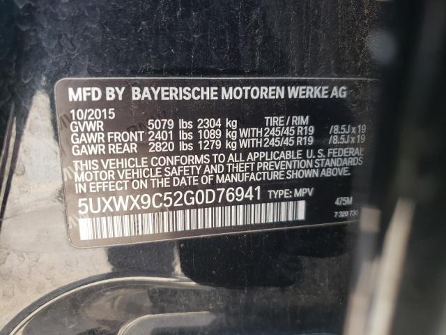 5UXWX9C52G0D76941 - 2016 BMW X3 XDRIVE28I BLACK photo 12