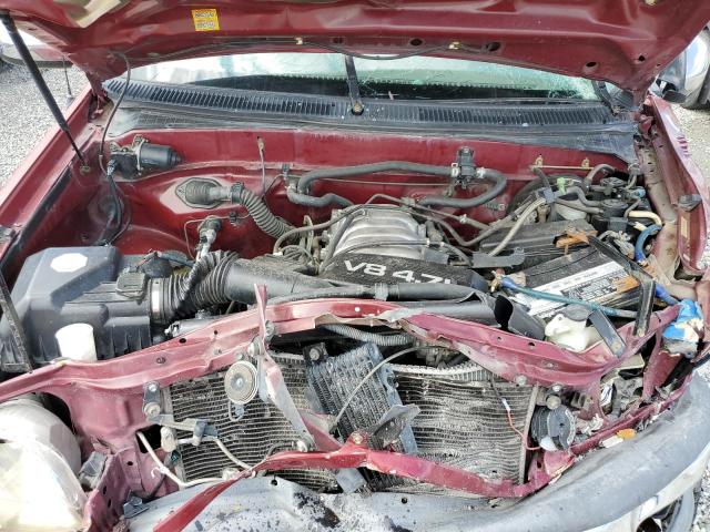 5TBRT3415YS120204 - 2000 TOYOTA TUNDRA ACCESS CAB ბურგუნდია ფოტო 11
