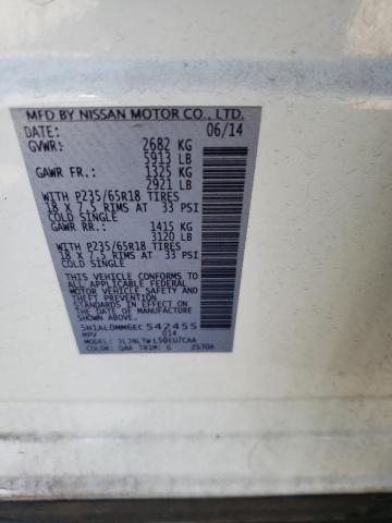 5N1AL0MM6EC542455 - 2014 INFINITI QX60 白色 照片 12