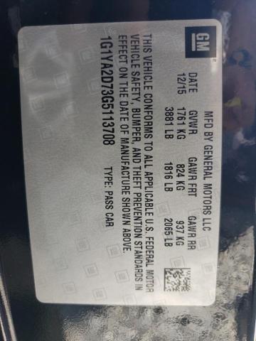 1G1YA2D73G5113708 - 2016 CHEVROLET CORVETTE STINGRAY 1LT BLACK photo 12