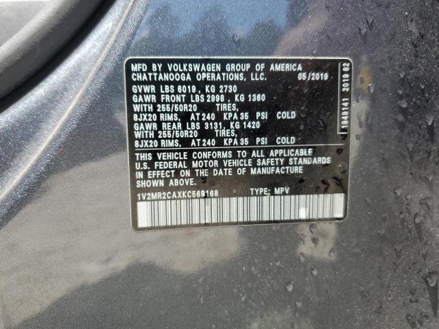 1V2MR2CAXKC569168 - 2019 VOLKSWAGEN ATLAS SEL Grafit foto 13