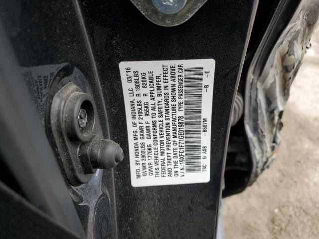 19XFC1F71GE019878 - 2016 HONDA CIVIC EXL BLUE photo 12