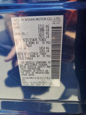 5N1DR2MN2JC632292 - 2018 NISSAN PATHFINDER S BLUE photo 13