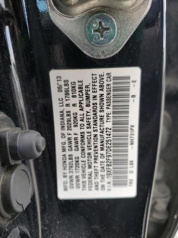 19XFB2F97DE251472 - 2013 HONDA CIVIC EXL BLACK photo 12