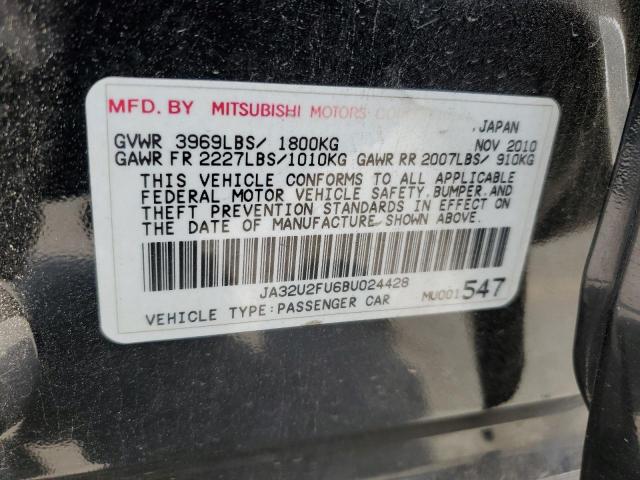 JA32U2FU6BU024428 - 2011 MITSUBISHI LANCER ES/ES SPORT BLACK photo 12