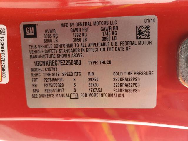 1GCNKREC7EZ250460 - 2014 CHEVROLET silverado K1500 LT RED photo 13