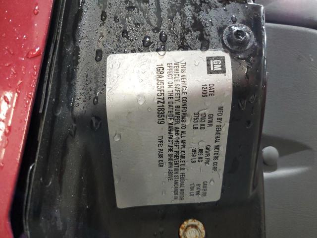 1G8AJ55F57Z183519 - 2007 SATURN ION LEVEL 2 RED photo 12