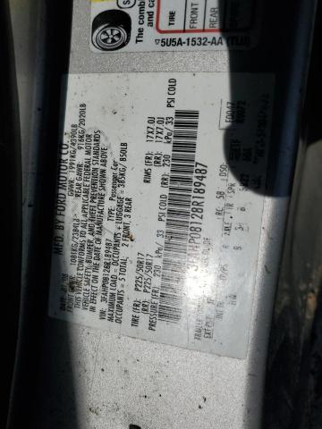 3FAHP08128R189487 - 2008 FORD FUSION SEL SILVER photo 12