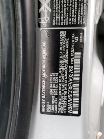 WBAVM5C5XEVV92769 - 2014 BMW X1 XDRIVE35I SILVER photo 12