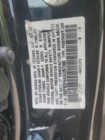 19XFB2F9XDE267360 - 2013 HONDA CIVIC EXL BLACK photo 12